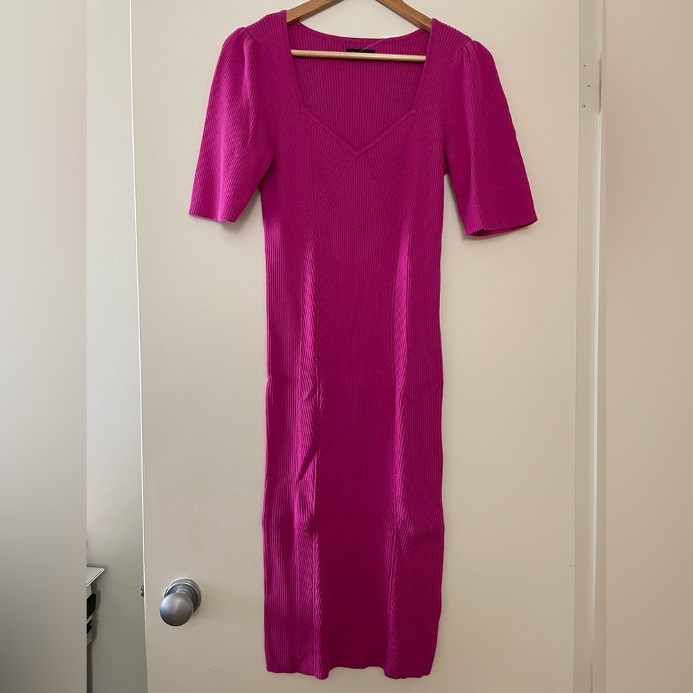 Gap Puff Sleeve Sweetheart Rib Midi Dress in Large, NWT